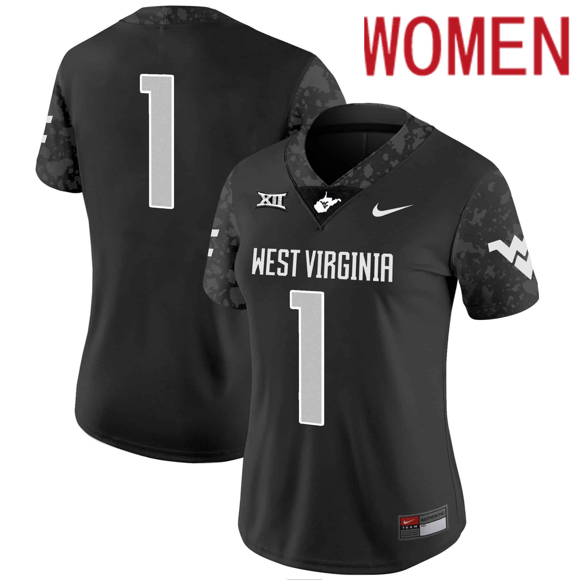 Women West Virginia Mountaineers #1 No Name Black 2024 Nike Vapor Limited NCAA Jersey->indianapolis colts->NFL Jersey